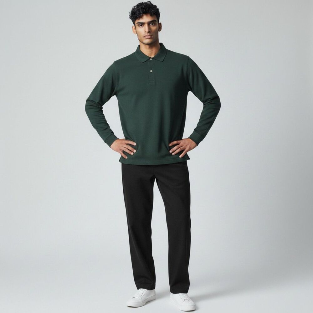 PIOMBO Pique Longsleeve Knit Polo shirt, NWT! MSRP: $54.95. Size XXL